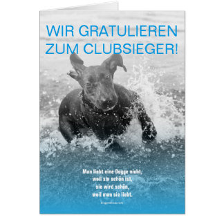 Doggen Sieger Grußkarte Cards
