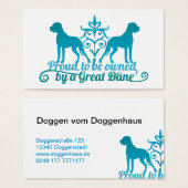 Doggen Visitenkarten Taubenblau (Front & Back)