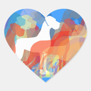 Doggenaufkleber modern heart sticker