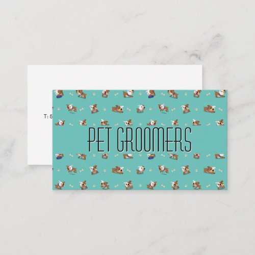 Doggie and Bone Pattern  Animal Services Business Card