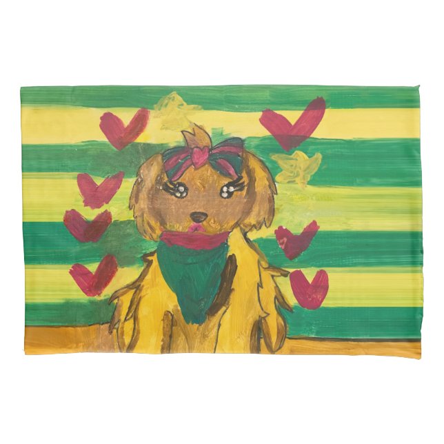 Doggie "Art by Kids" Pillow Case (Front)