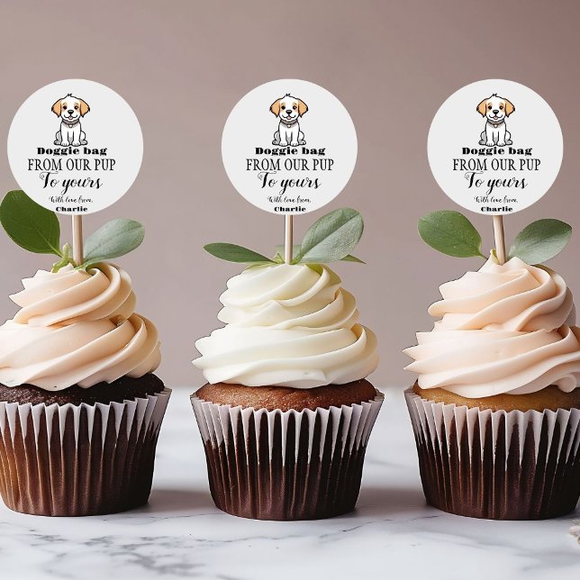 Doggie Bag  Dog Treat Wedding Favor Bag Classic Round Sticker (Creator Uploaded)