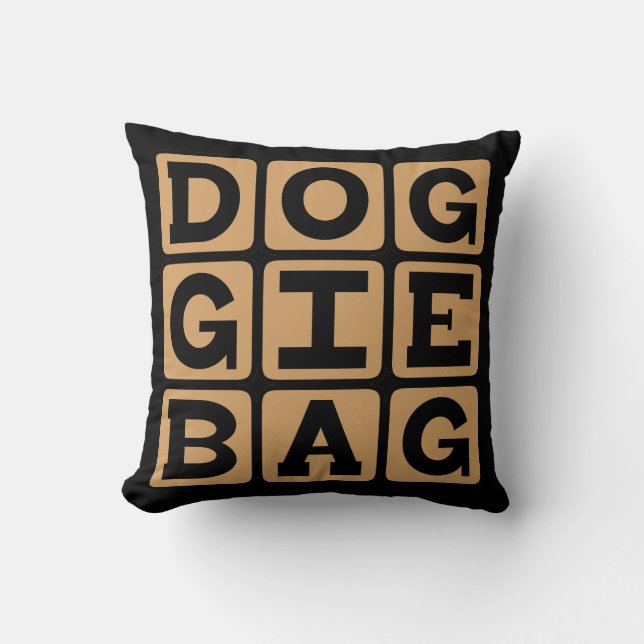 Doggie Bag, Restaurant Leftovers Throw Pillow (Front)