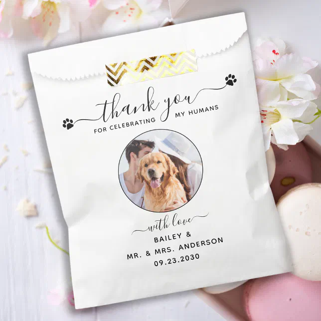 Doggie Bag Thank You Dog Treat Wedding Favor Bag | Zazzle