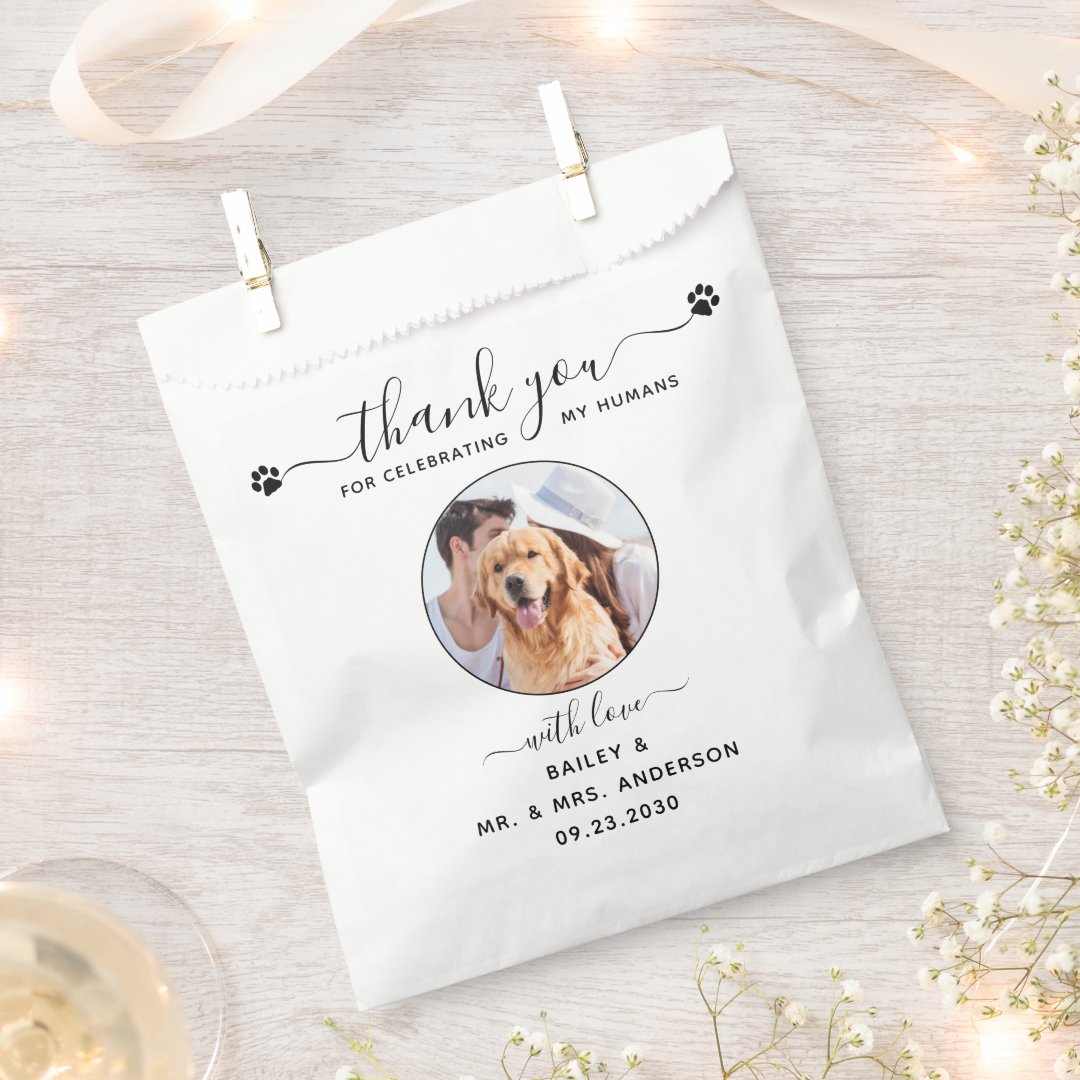 Doggie Bag Thank You Dog Treat Wedding Favor Bag Zazzle