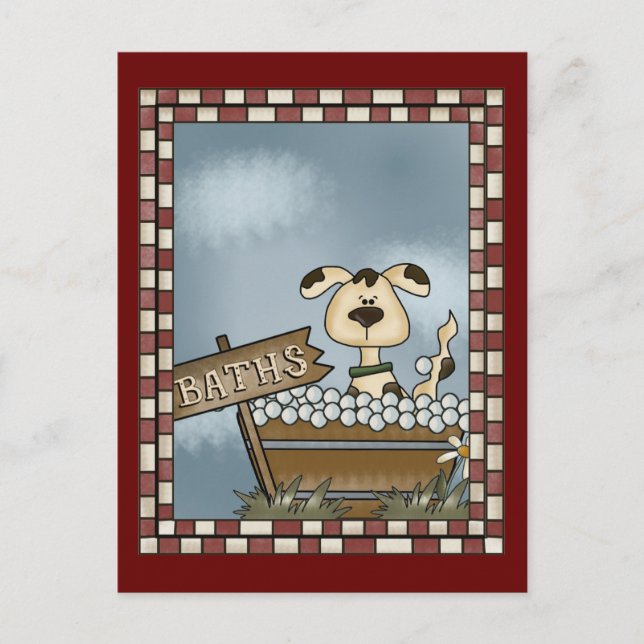 Doggie Bath Postcard (Front)