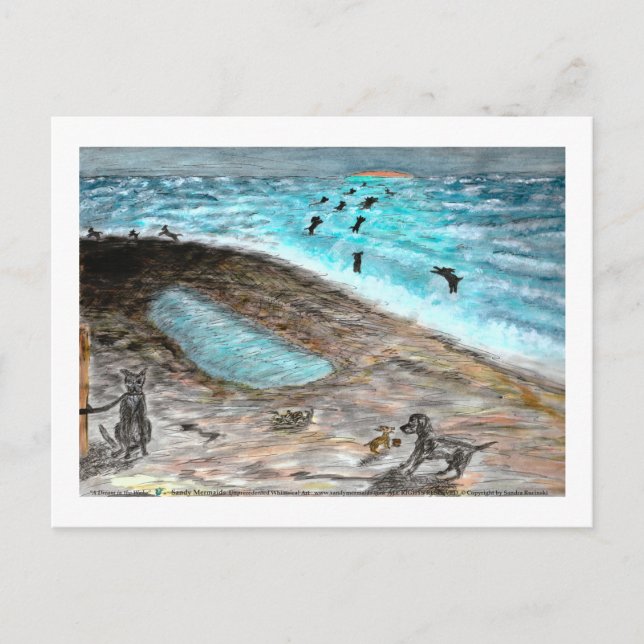 Doggie Beach Party Postcard (Front)