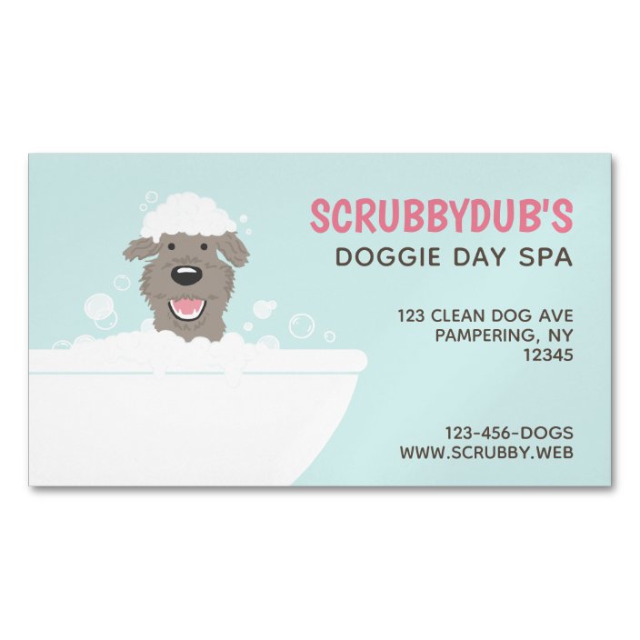 Doggie Bubble Bath Fun Pet Groomer Dog Wash Business Card Magnet Zazzle Com