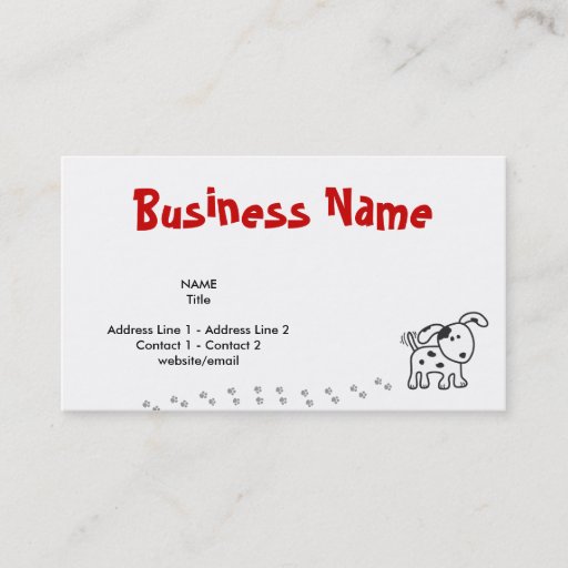Customizable Doggie Business Card