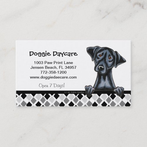 Doggie Daycare Dog Business Black Lab Business Card