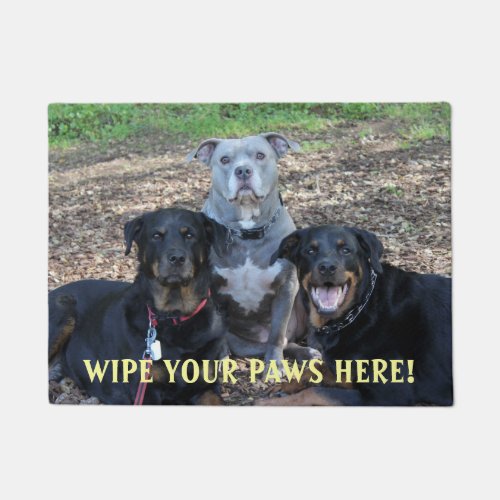 Doggie Family Picture Doormat