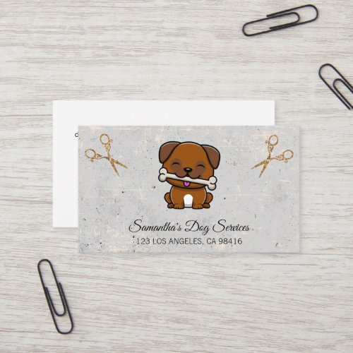 Doggie Grooming  Scissors Business Card
