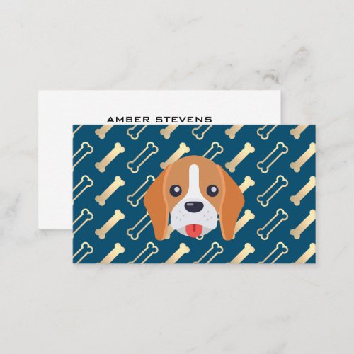 Doggie Logo  Dog Bone Pattern Business Card
