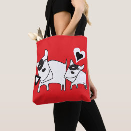 Doggie Love Talk Heart Tote Bag