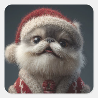 doggie square sticker