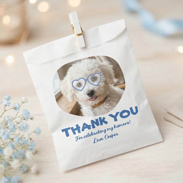 Doggie Treat Wedding Dog Photo Thank You Favor Bag (Dog Treats Bag With Photo)