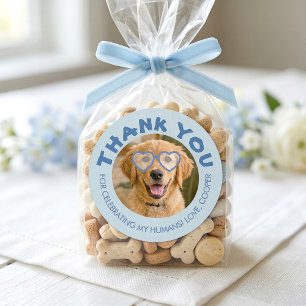 Doggie Treat Wedding Favors Dog Photo Thank You Classic Round Sticker