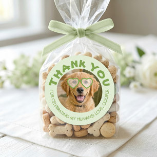 Doggie Treat Wedding Favors Dog Photo Thank You Classic Round Sticker