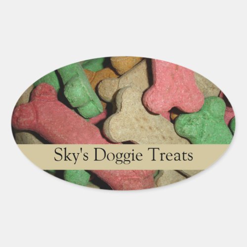 Doggie Treats Oval Sticker