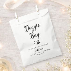 Doggie Treats Personalized Biscuit Bar Pet Wedding Favor Bag