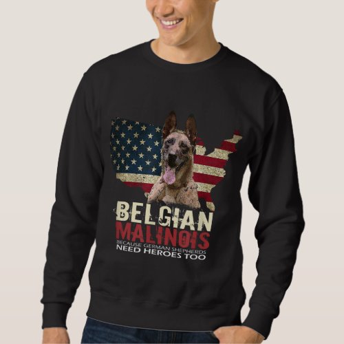 Doggie USA Dog Owner USA Lover Belgian Malinois Fu Sweatshirt