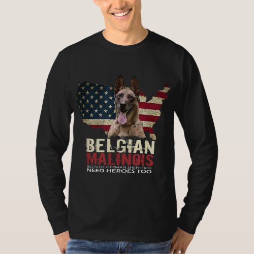 Doggie USA Dog Owner USA Lover Belgian Malinois Fu T_Shirt