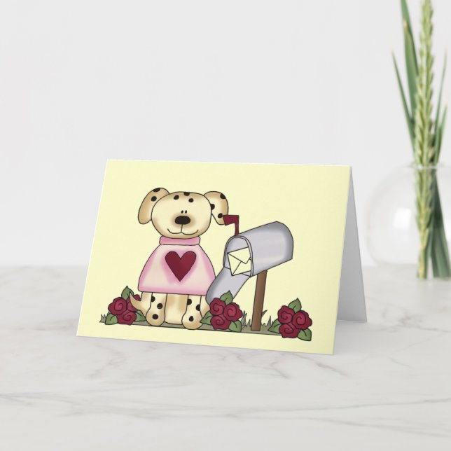 Doggie Valentine's Day Tshirts and Gifts Holiday Card (Front)