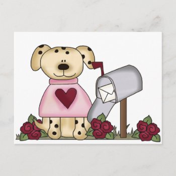 Doggie Valentine's Day Tshirts And Gifts Holiday Postcard by valentines_store at Zazzle