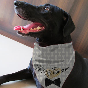 Doggie Wedding Ring Bearer Cute Bones and Bow Tie Bandana