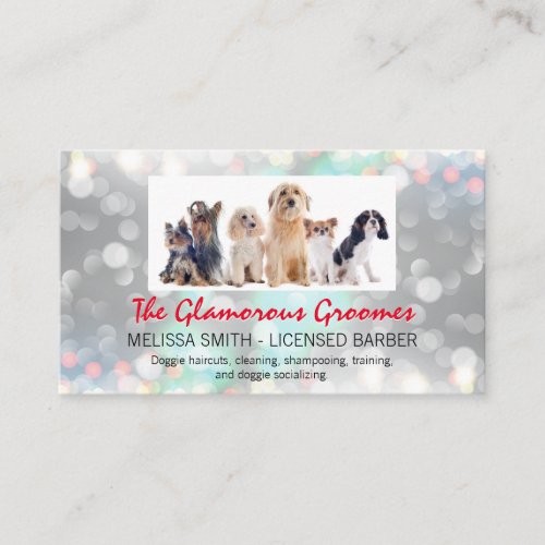 Doggies  Sparkle Background Business Card