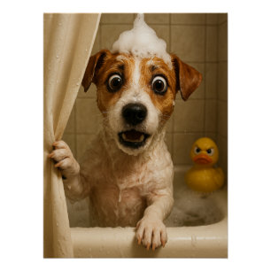 Doggo Psycho - The shower catastrophe Poster