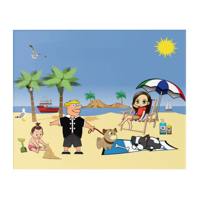 Doggone Beachy Acrylic Print (Front)