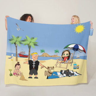 Doggone Beachy Fleece Blanket