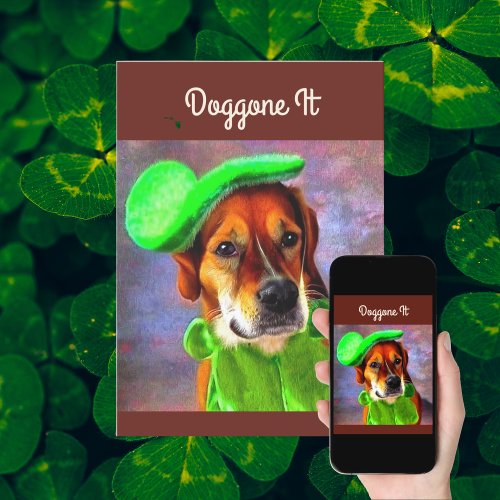 Doggone It Cute Dog Saint Patricks Day Custom  Holiday Card