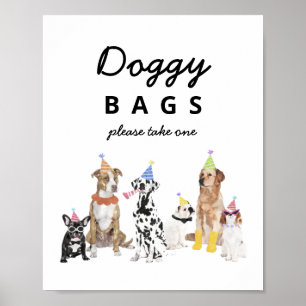 Doggy Bags Dog Birthday Favors Sign