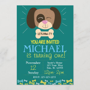 Doggy Birthday Invite (boys)