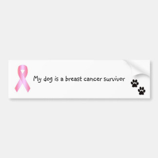 Doggy breast cancer survivor bumper sticker