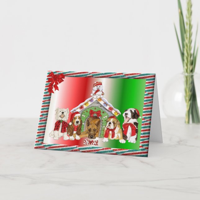 Doggy Christmas Holiday Card (Front)