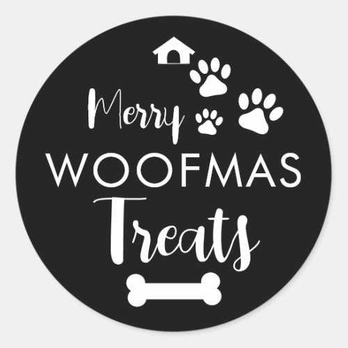 Doggy Christmas Present pooch Custom Dog Biscuit Classic Round Sticker