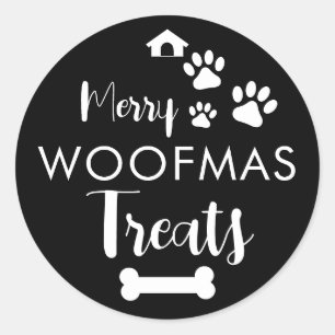 Doggy Christmas Present, pooch, Custom Dog Biscuit Classic Round Sticker