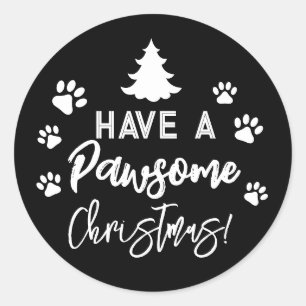 Doggy Christmas Present, pooch, Custom Dog Biscuit Classic Round Sticker