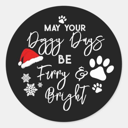 Doggy Christmas Present pooch Custom Dog Biscuit Classic Round Sticker