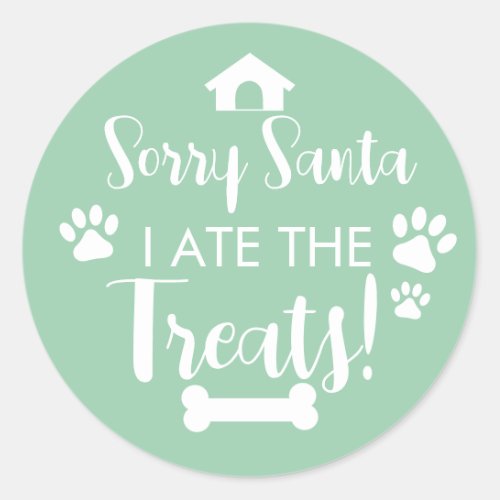 Doggy Christmas Present pooch Custom Dog Biscuit Classic Round Sticker