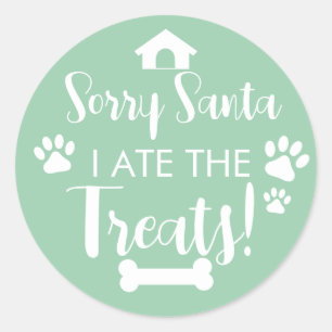 Doggy Christmas Present, pooch, Custom Dog Biscuit Classic Round Sticker