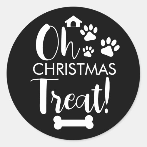 Doggy Christmas Present pooch Custom Dog Biscuit Classic Round Sticker