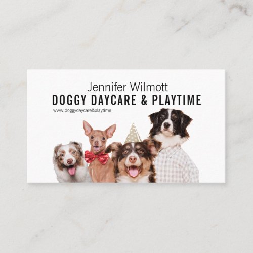 Doggy Daycare Watercolor Business Card