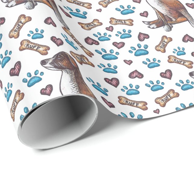 Doggy Dog Ruff Wrapping Paper (Roll Corner)