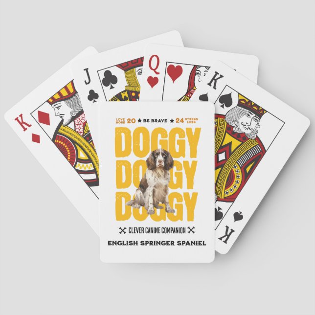 Doggy English Springer Spaniel  Poker Cards (Back)