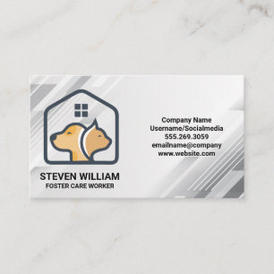 Doggy Kitty House Logo   Pet Store Services Business Card