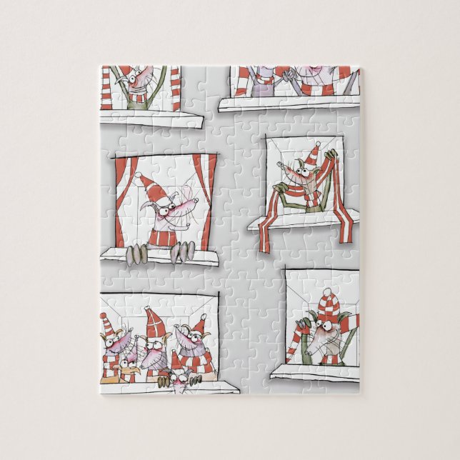 doggy match day reds jigsaw puzzle (Vertical)